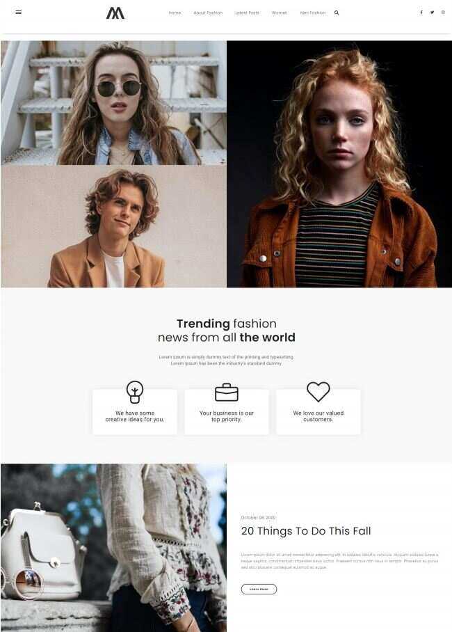 响应式时尚新闻资讯网站HTML模板 - 项目资源网
