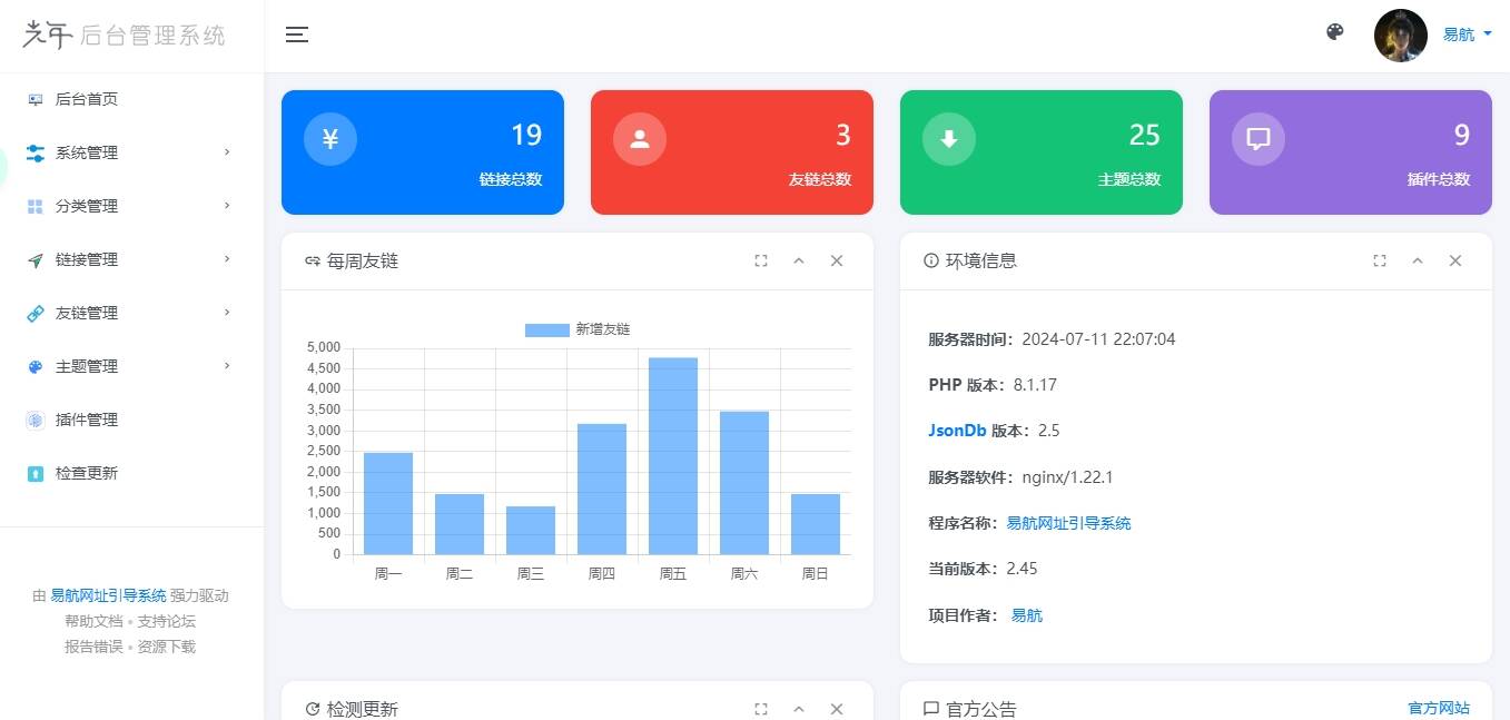 图片[2] - 易航网址引导系统V2.45 轻量级可扩展网址引导系统集成多套模板带后台无需授权免费完美可用 - 项目资源网