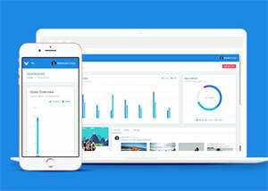 蓝色清爽后台UI前端类网页模板 - 项目资源网