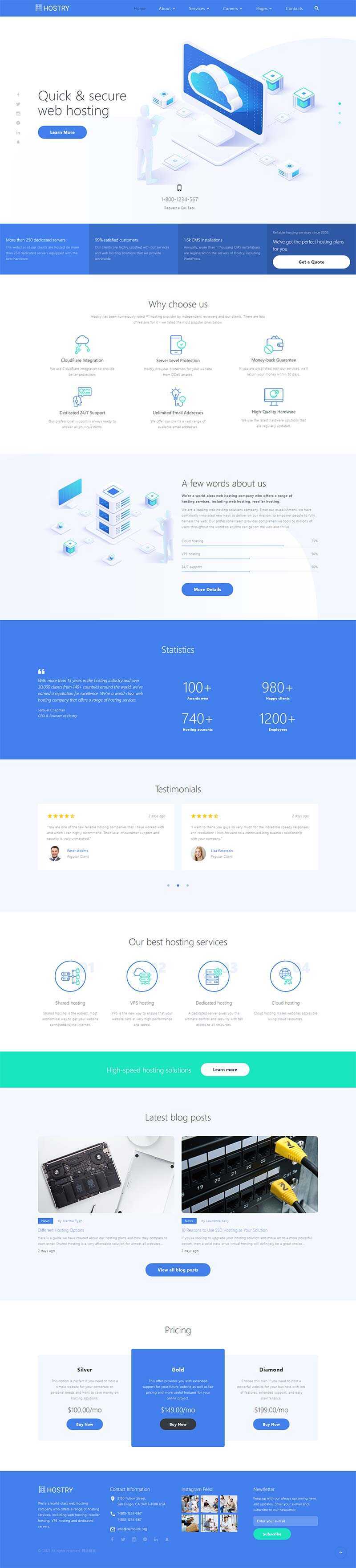 IDC虚拟主机托管官网html模板 - 项目资源网