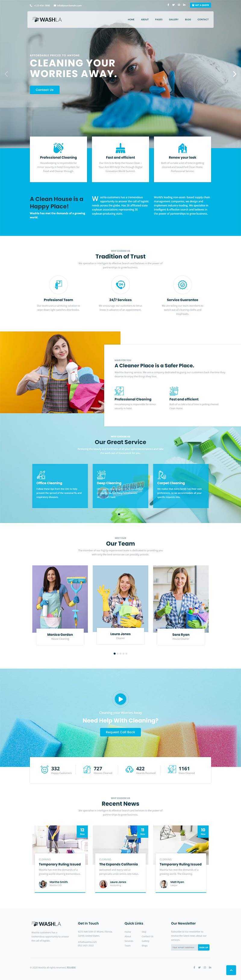 响应式家政保洁公司官网html模板 - 项目资源网