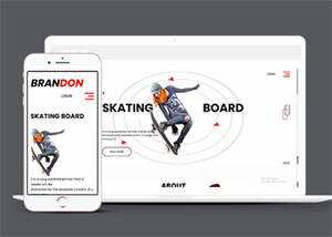 宽屏滑板体育产品企业网站模板 - 项目资源网