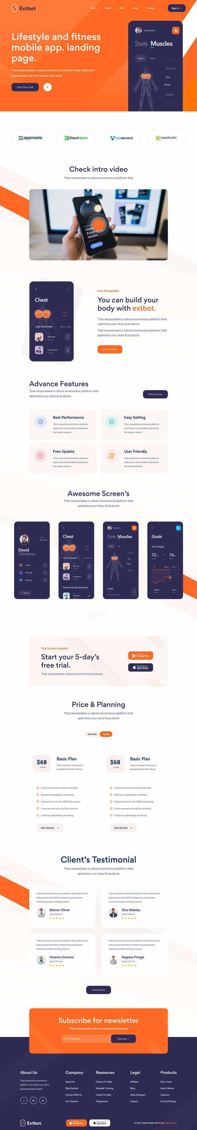 响应式健身运动app官网展示html模板 - 项目资源网