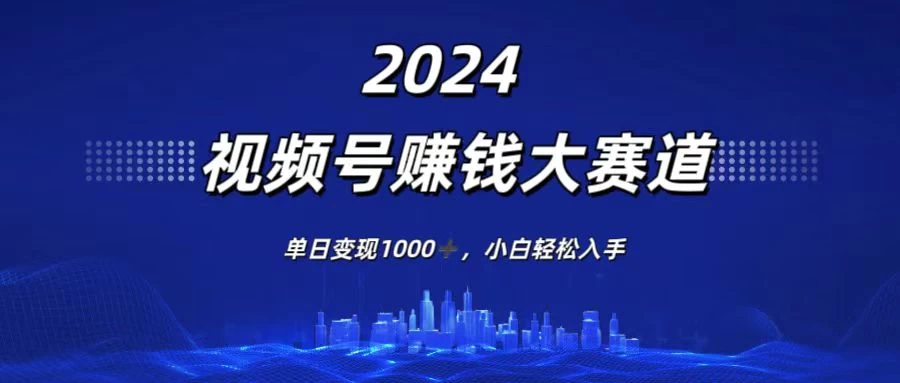 2024视频号赚钱大赛道，单日变现1000+，小白轻松入手 - 项目资源网