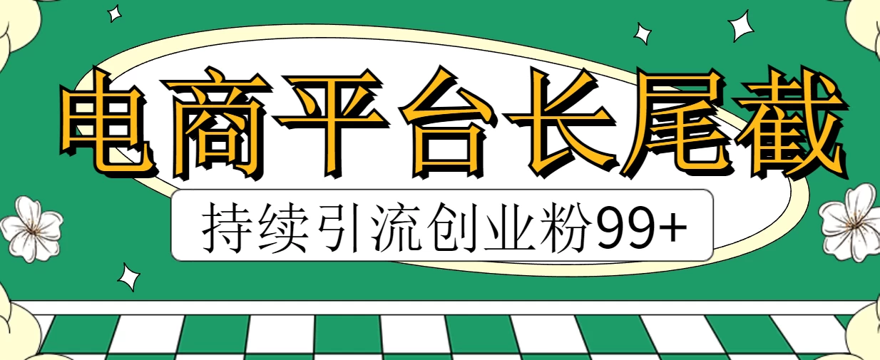 电商平台长尾截流，持续引流创业粉99+ - 项目资源网