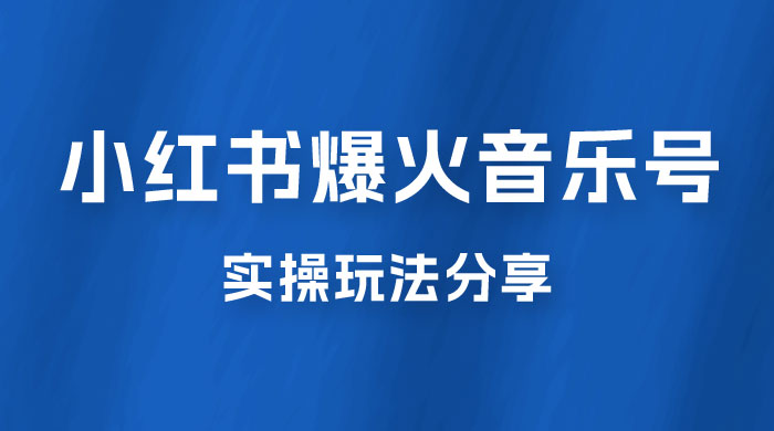 副业拆解：小红书爆火音乐号引流变现项目，视频版一条龙实操玩法分享给你 - 项目资源网