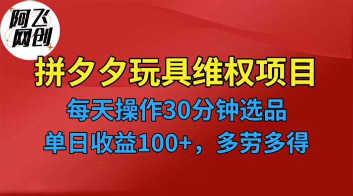 仅揭秘：拼多多 3C 玩具维权项目，一天操作半小时，稳定收入 100+ - 项目资源网