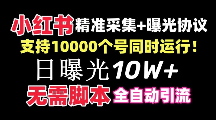 价值 10 万的小红书全自动采集+引流协议一体版！无需手机，支持 10000 个账号同时运行 - 项目资源网