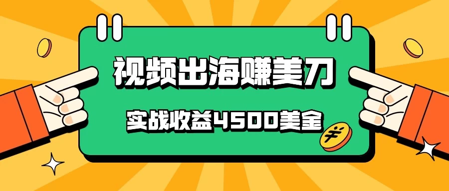 国内爆款视频出海赚美刀，实战收益4500美金，批量无脑搬运，无需经验直接上手 - 项目资源网