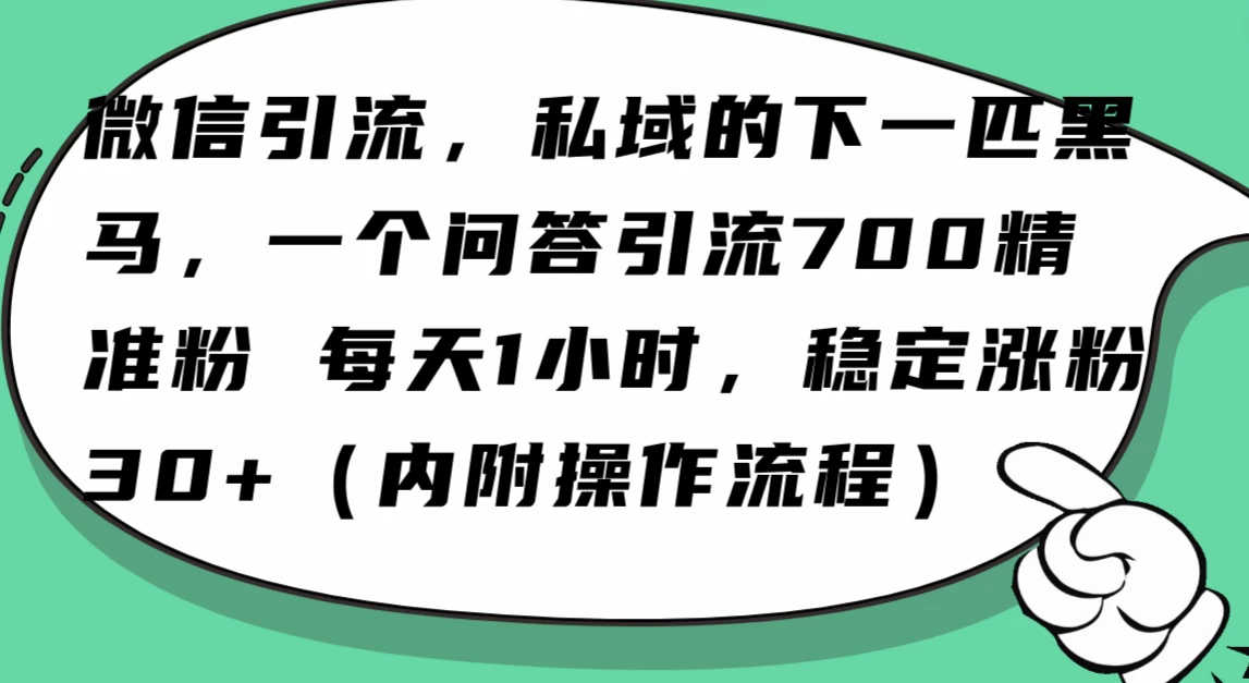 利用 AI 回答微信“问一问”，私域的下一匹黑马，一个问答引流 100 精准粉 - 项目资源网